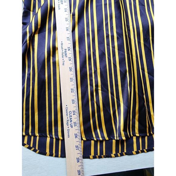 Top/Blouse-INC-International Concepts-Black-Gold-Striped-Long Sleeves-Long Top-M - Picture 11 of 16